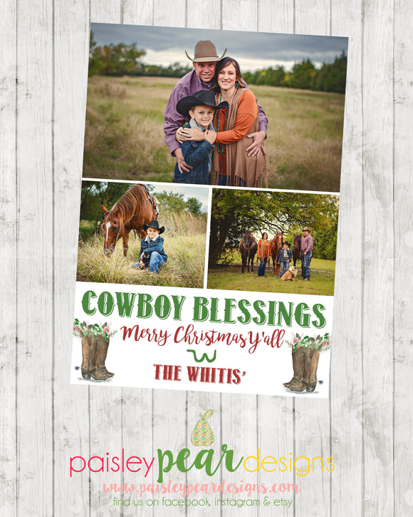 Cowboy Christmas - Christmas Photo Card