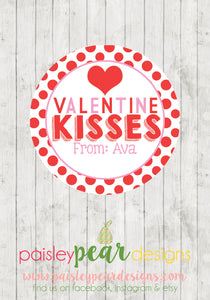 Valentine Kisses - Valentine Tags