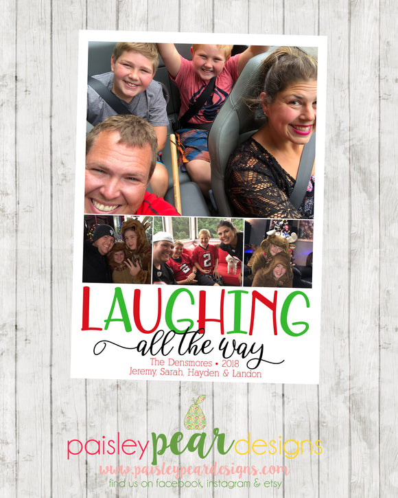 Laughing all the way - Christmas Photo Card