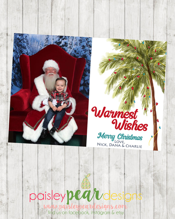 Warmest Palm - Christmas Photo Card